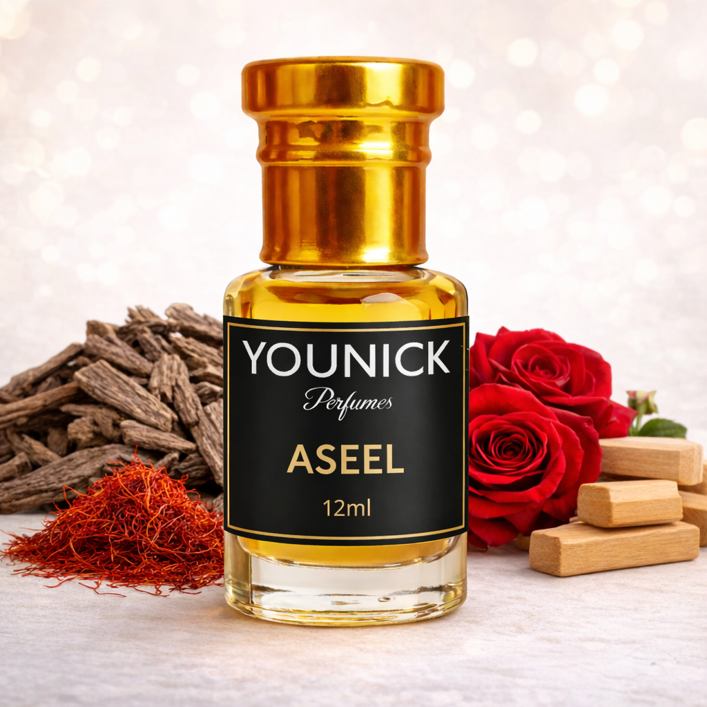 YOUNICK ASEEL Attar – Premium Arabic Perfume Oil | Oud, Rose, Saffron & Vanilla