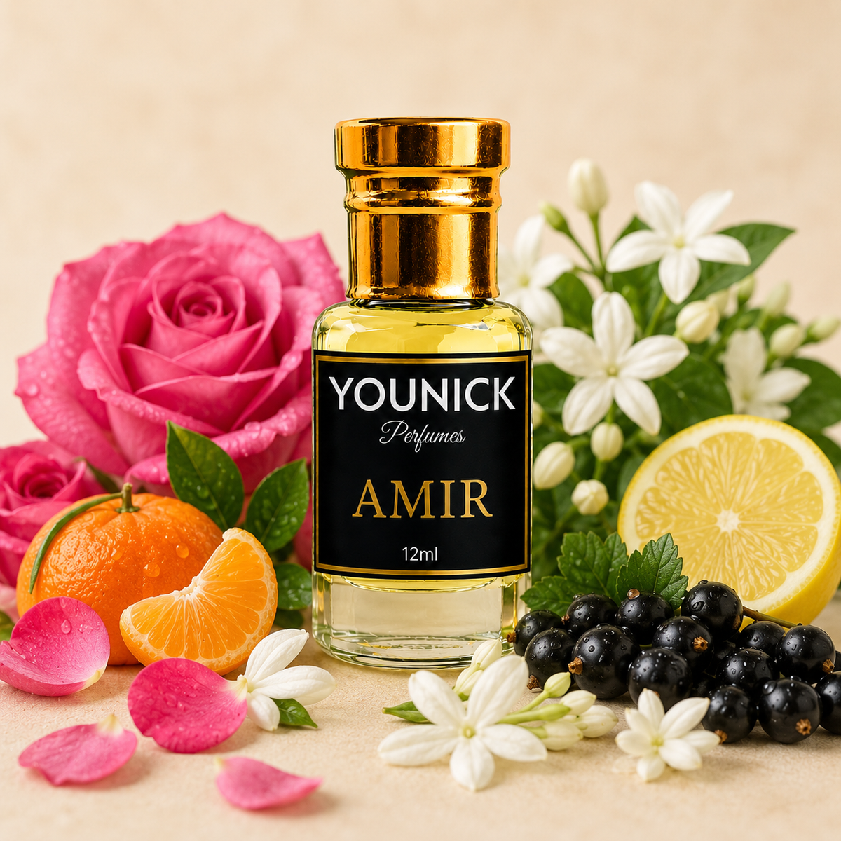 YOUNICK AMIR Premium Attar | Long Lasting Alcohol-Free Concentrated Perfume Oil | Floral Citrus Woody Fragrance