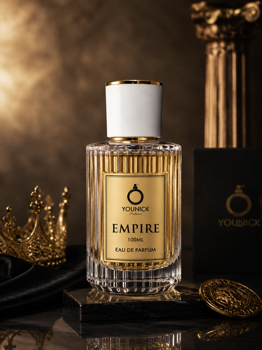 YOUNICK Empire Eau de Parfum-100ml | Premium Long-Lasting Luxury Perfume for Men | Rich Saffron, Oudh & Amber Fragrance