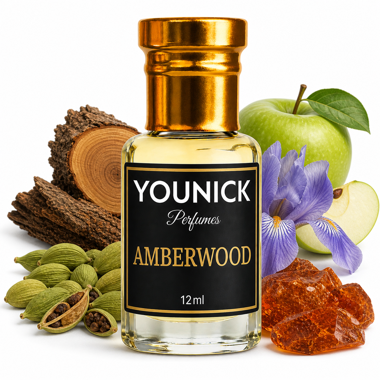 AMBER WOOD Attar by YOUNICK – Fresh Spicy Woody Amber Perfume Oil