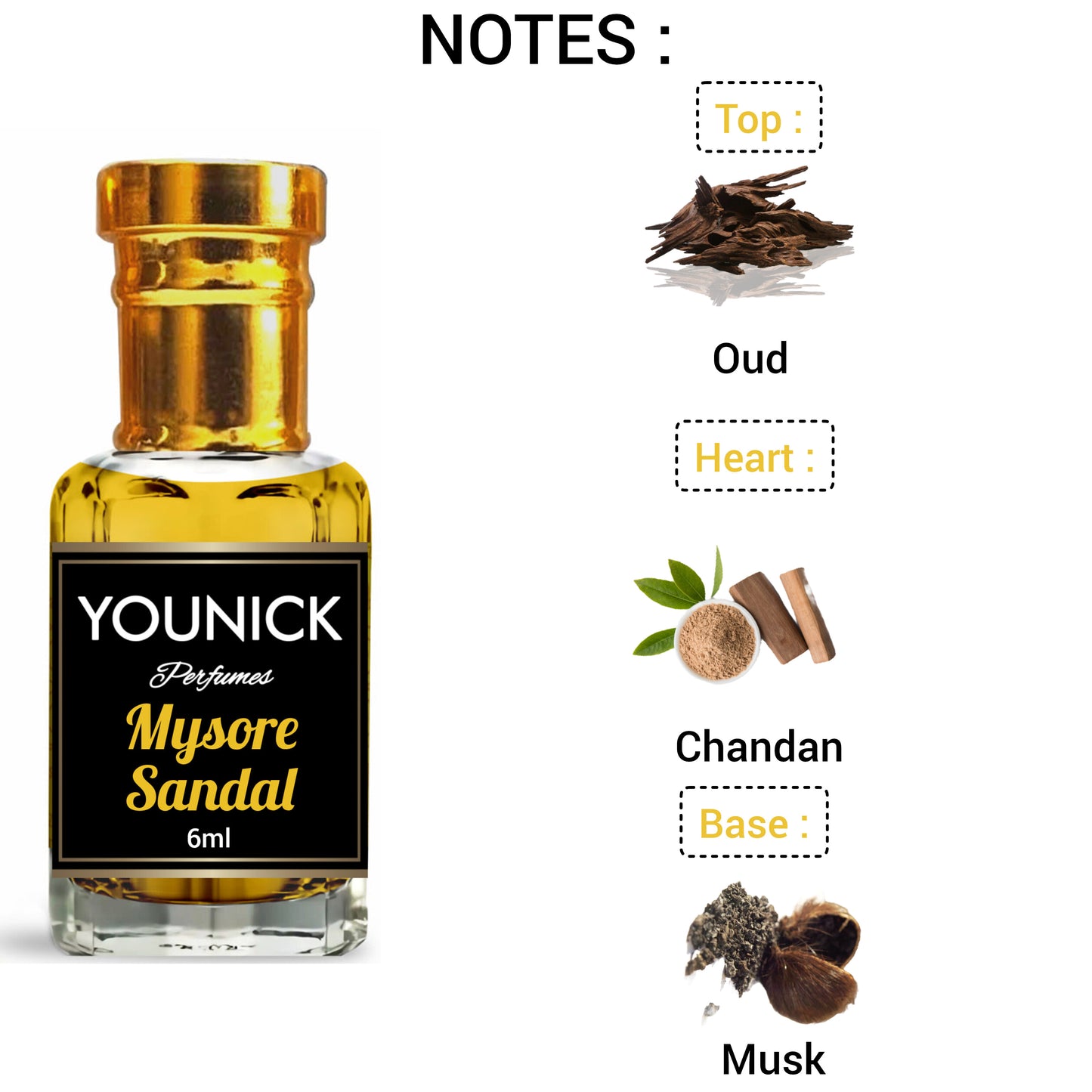 YOUNICK MYSORE SANDAL ATTAR 6ML HIGH QUALITY