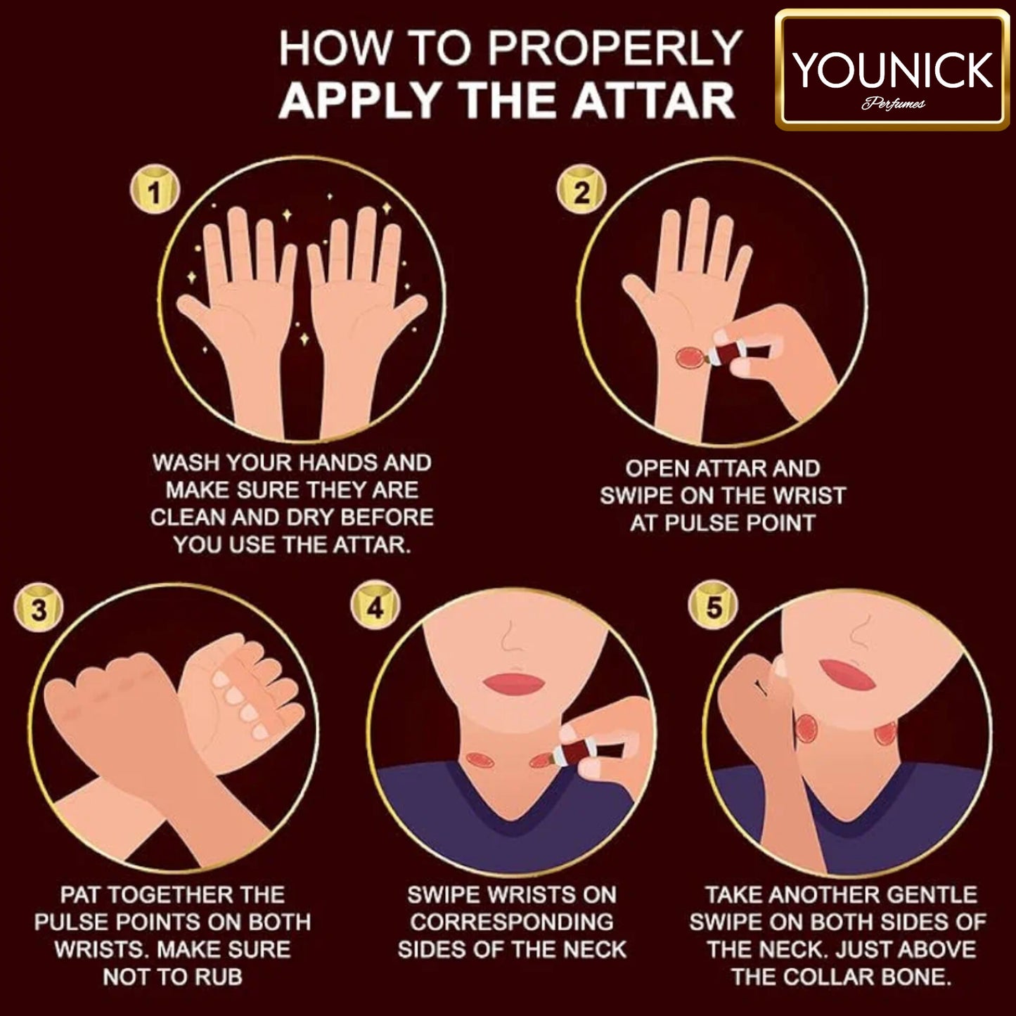 YOUNICK Combo of 3 Premium Oud Attars (Musk Oud, Mafia Oud & Ameer Al Oud) | Long Lasting Arabic Fragrance | Non-Alcoholic Attar Oils | 6ml × 3