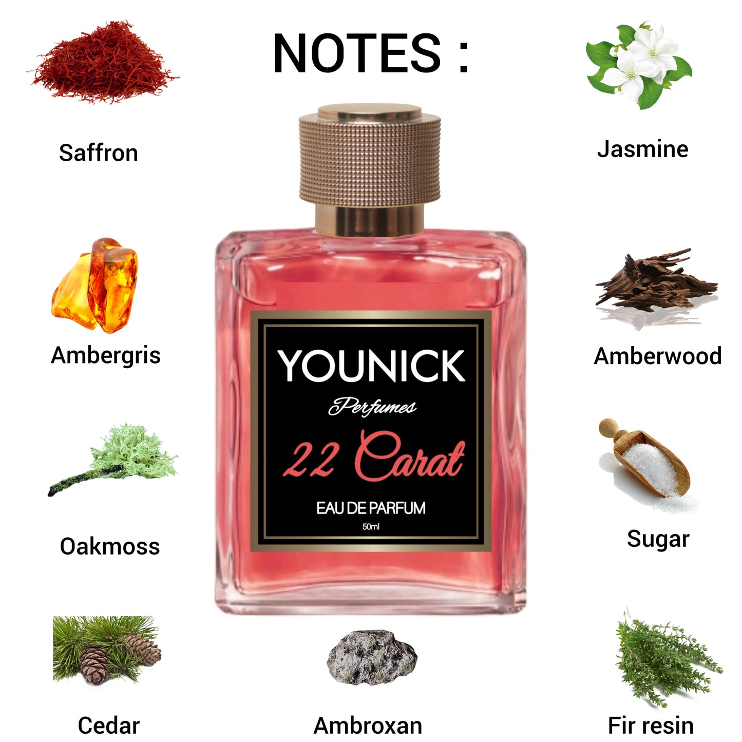 YOUNICK 22 Carat 50ml Eau De Parfum (Inspired version of Bacᑕarꪖt Roug𝕖 540)