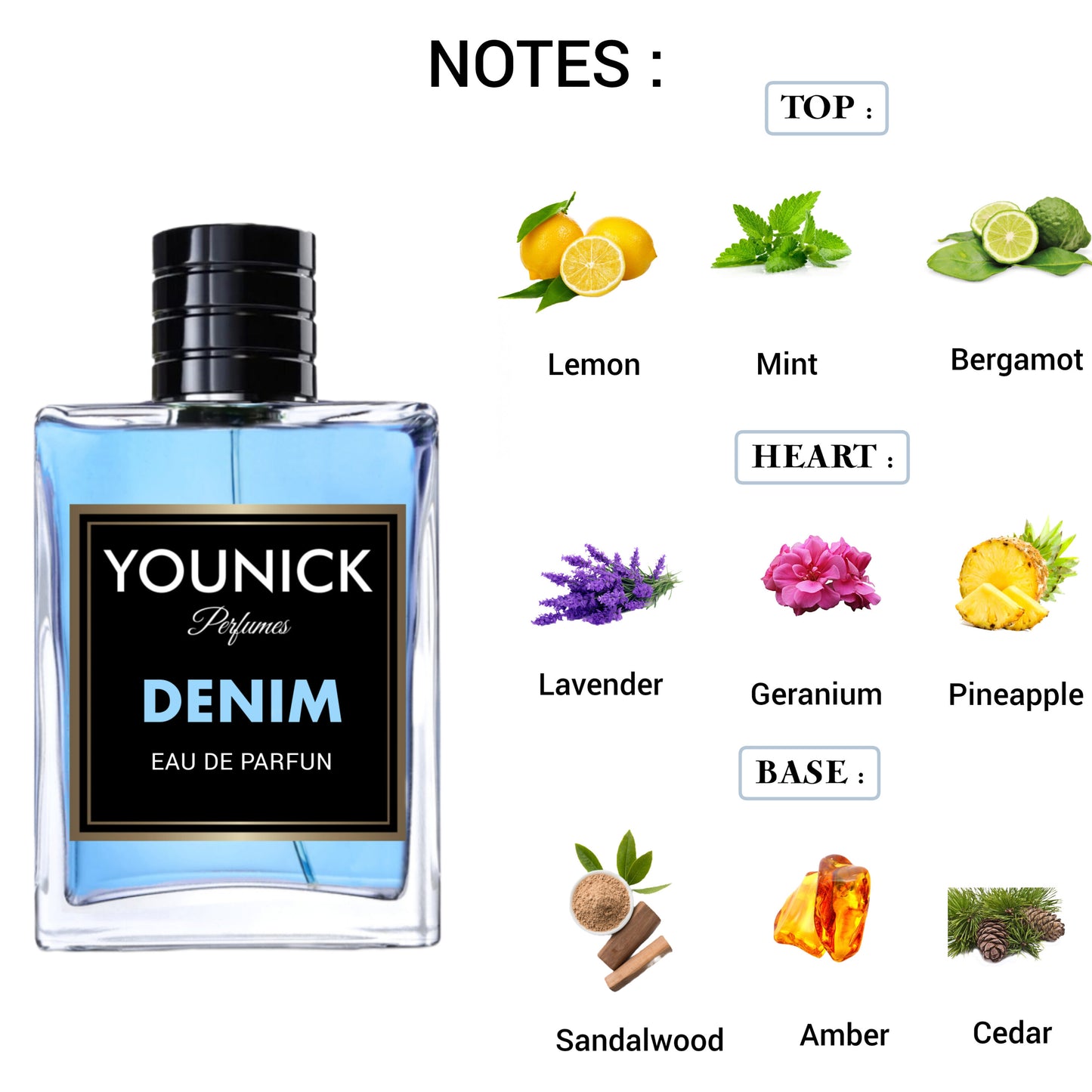 YOUNICK Denim Eau de Parfum | French Luxury Fragrance for Men | 50ML / 100ML