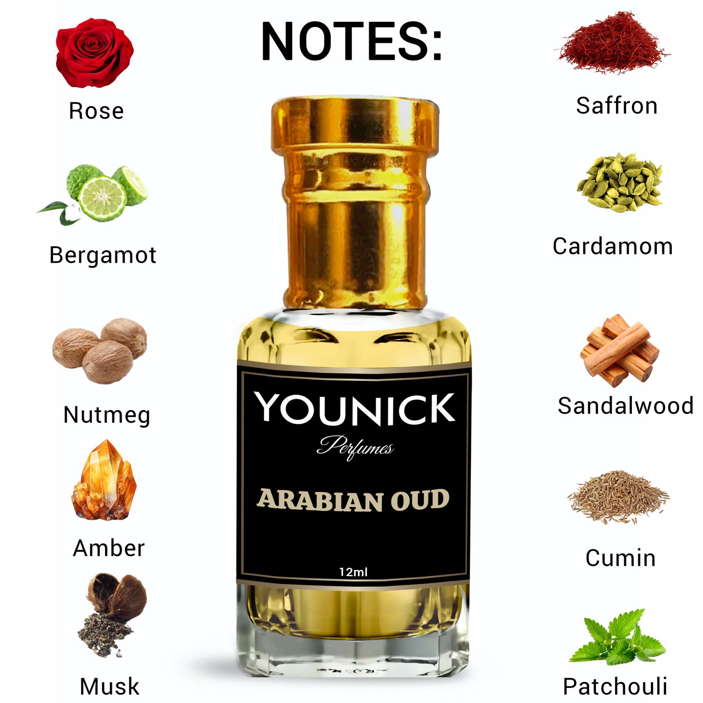 Arabian Oud by YOUNICK - 6ml / 12ml Roll-On Attar | Premium Alcohol-Free Fragrance