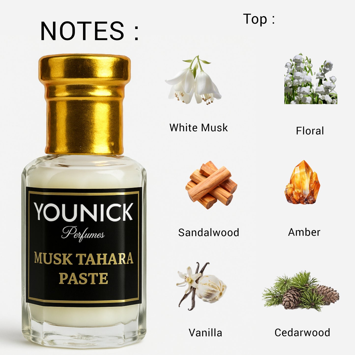 YOUNICK Musk Tahara Paste Attar 6ML/12ML – White Musk | Alcohol-Free | Long-Lasting
