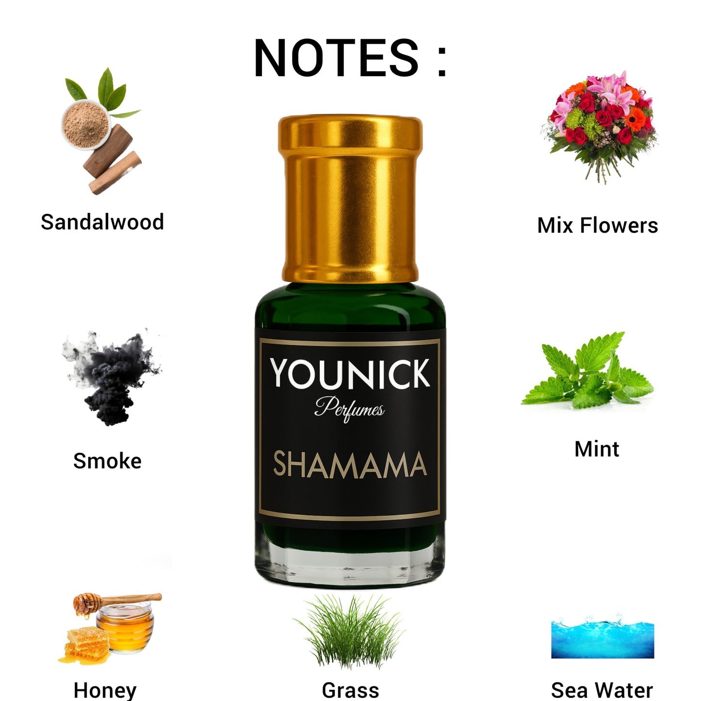 Shamama Attar 6ml/12ml by Younick – An Intense, Earthy Blend of Exotic Herbs