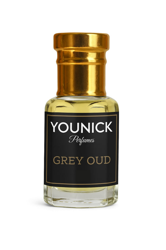 YOUNICK Grey Oud Attar - 6ml/12ml | A Luxurious Blend of Saffron, Oud & Musk