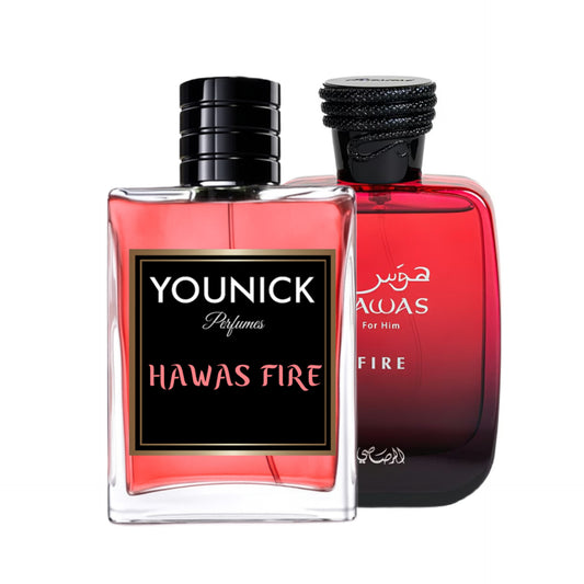 Hawas Fire by YOUNICK – Eau de Parfum Inspired Version Of Hawas Fire By Rasasi | Clary Sage, Jasmine & Ambergris
