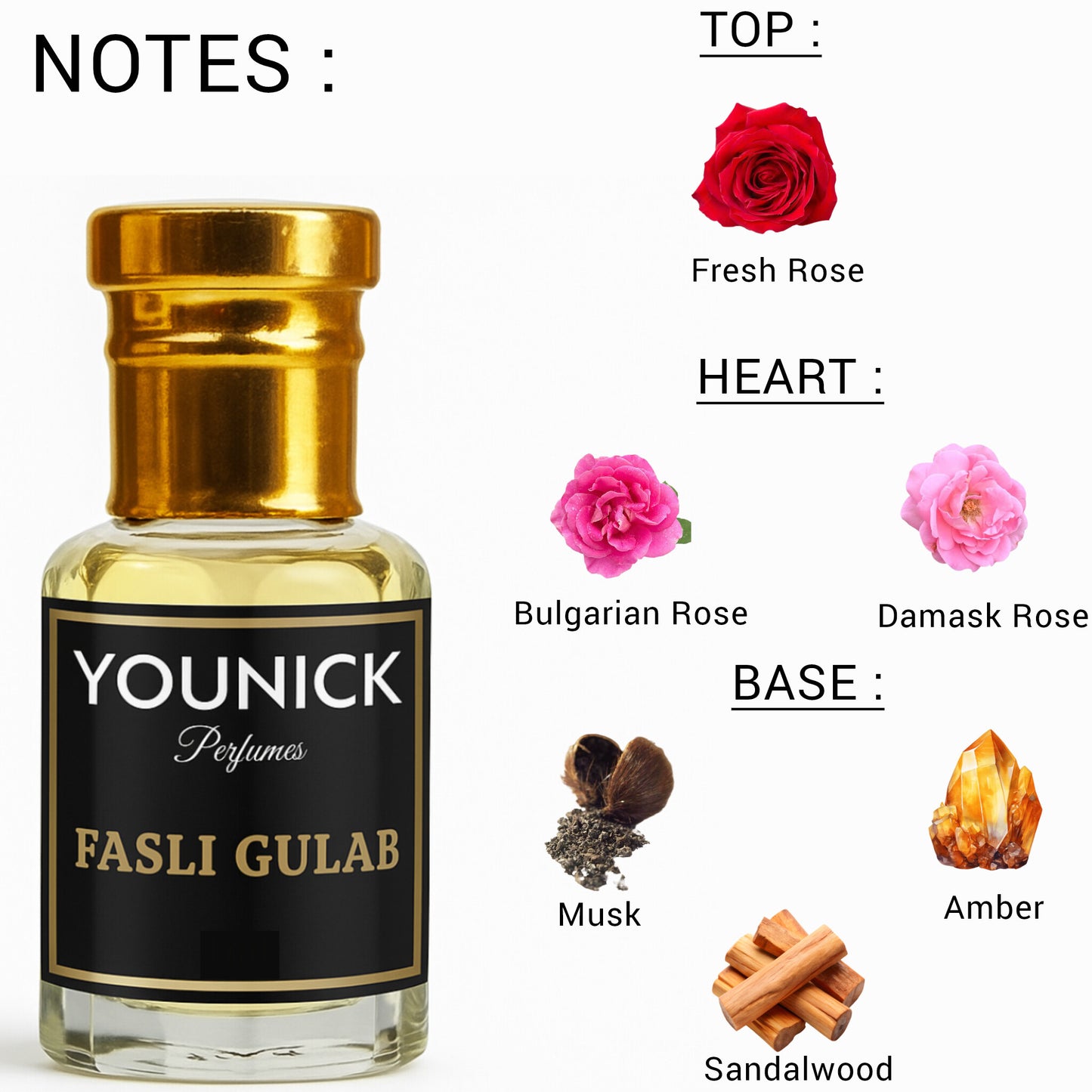 Fasli Gulab Attar by YOUNICK – Seasonal Rose Perfume Oil (6ml/12ml)