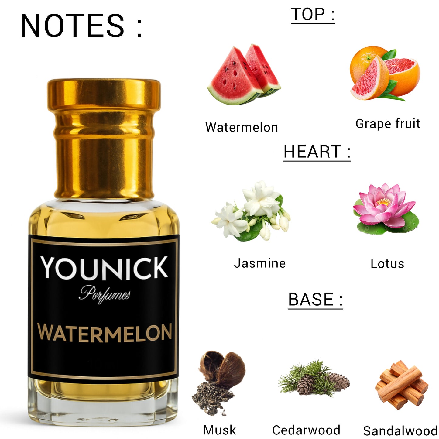 Watermelon Attar by YOUNICK | Refreshing Fruity Elegance in 6ml/12ml