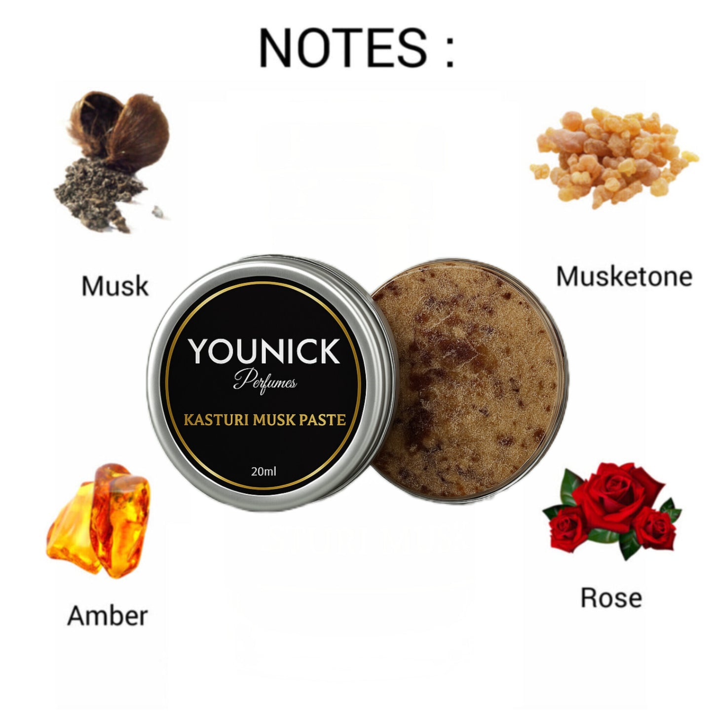 YOUNICK Kasturi Musk Paste Combo 20ml x 2 – Luxurious Attar Paste