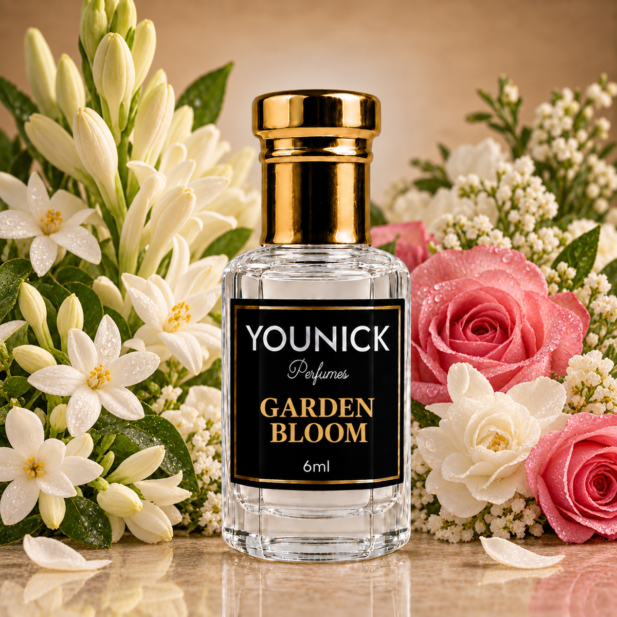 YOUNICK Garden Bloom Attar – Floral Jasmine, Tuberose & Rose Attar | 6ml / 12ml / 25ml