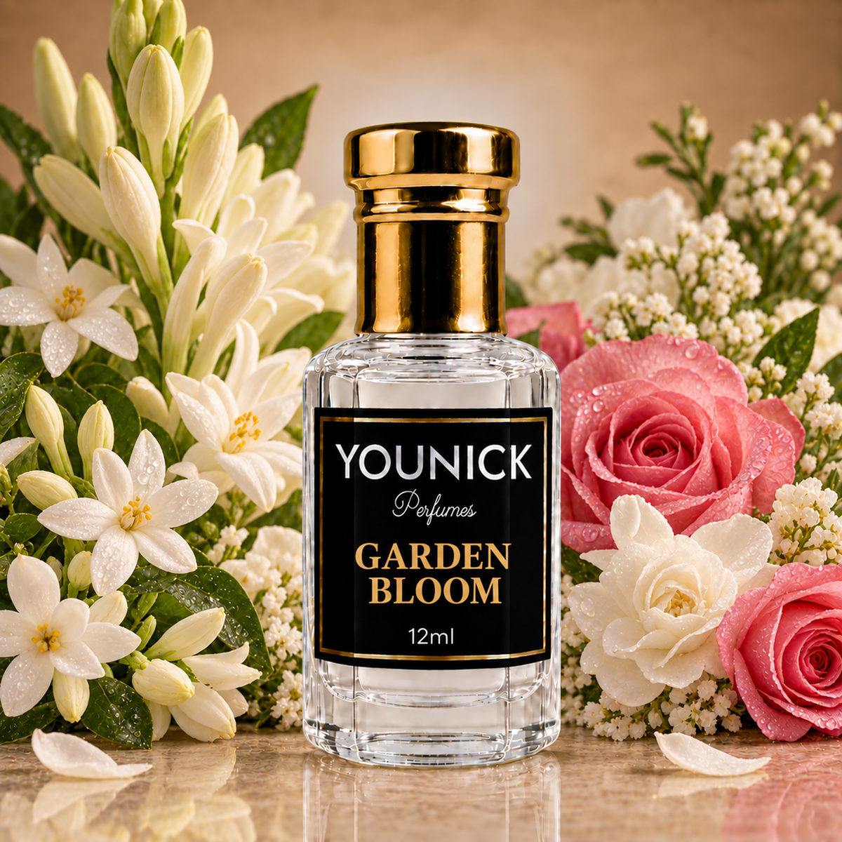 YOUNICK Garden Bloom Attar – Floral Jasmine, Tuberose & Rose Attar | 6ml / 12ml / 25ml