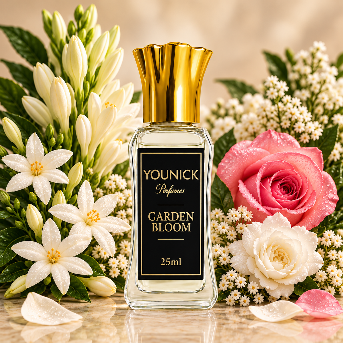 YOUNICK Garden Bloom Attar – Floral Jasmine, Tuberose & Rose Attar | 6ml / 12ml / 25ml