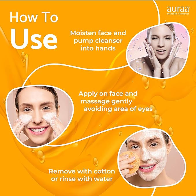 Auraa Orange Face Wash For Healthy And Glowing Skin - 500 grams