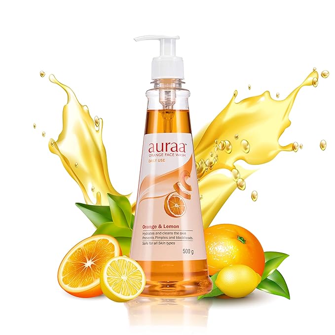 Auraa Orange Face Wash For Healthy And Glowing Skin - 500 grams