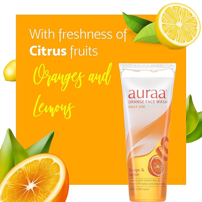 Auraa Orange Face Wash for Healthy and Glowing Skin Combo Pack 125gm*2=250gm