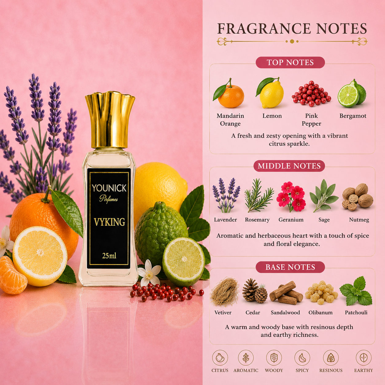 YOUNICK VYKING Attar – Fresh Citrus & Woody Aromatic Perfume Oil | 6ml / 12ml / 25ml