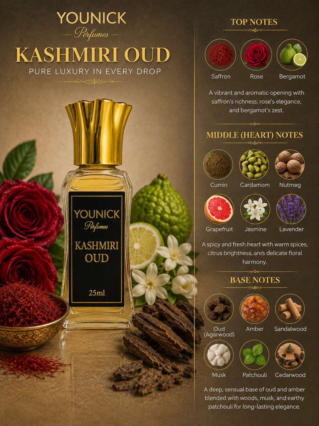 YOUNICK Kashmiri Oud Attar – Premium Long-Lasting Fragrance