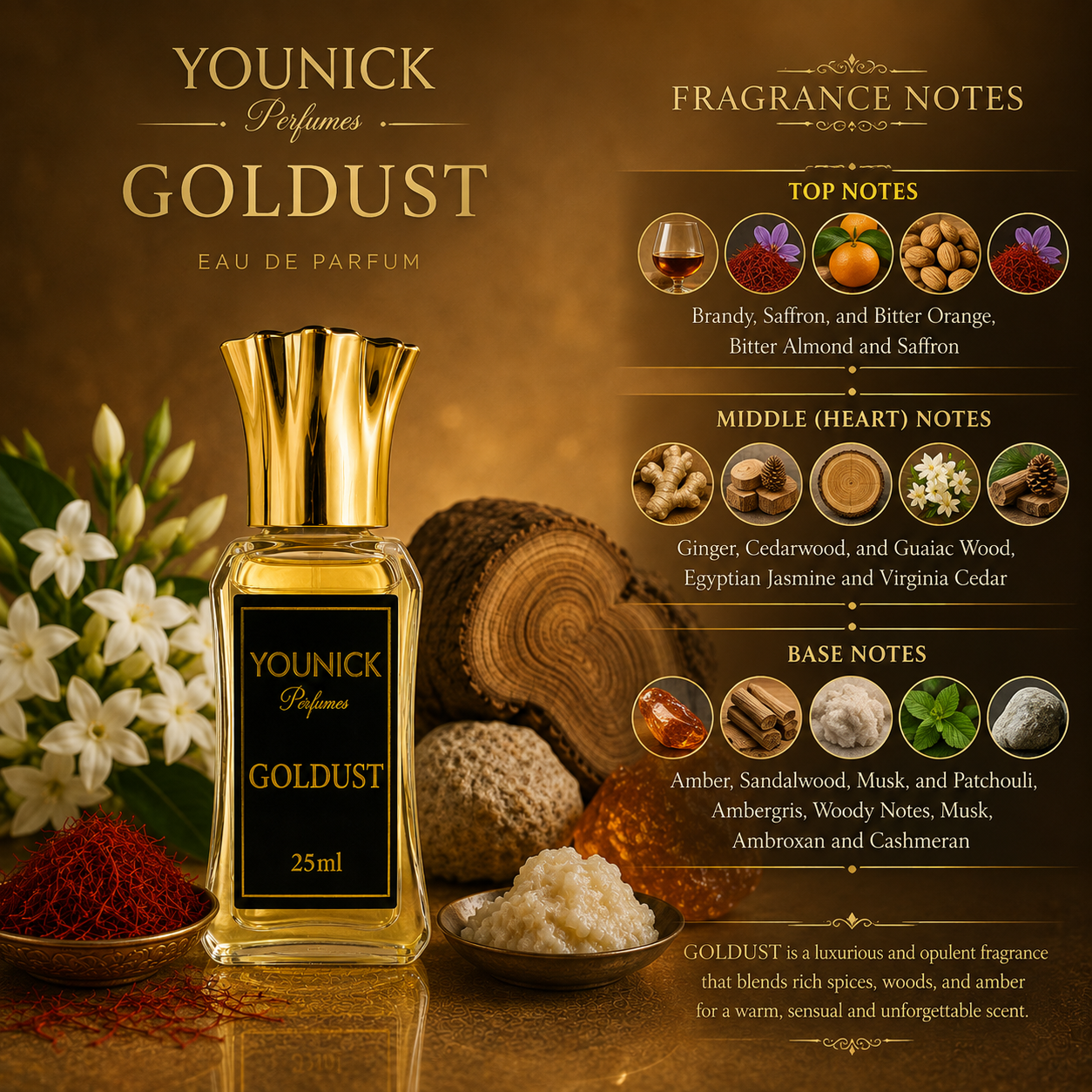 YOUNICK Goldust Attar – Premium Long-Lasting Attar | 6ml / 12ml / 25ml