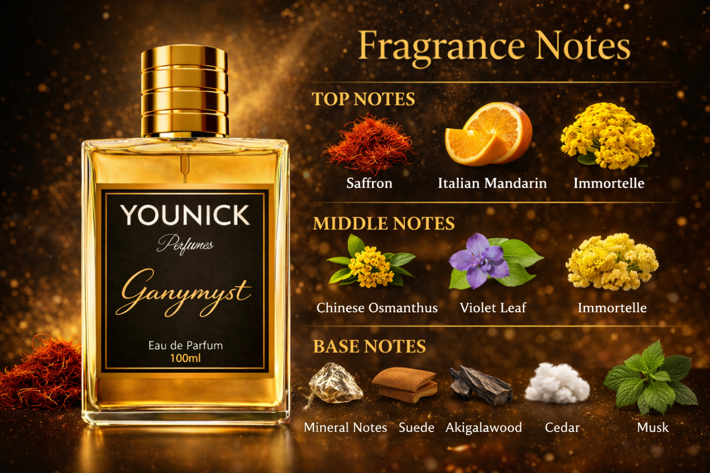 GANYMYST by YOUNICK Eau De Parfum – Modern Mineral & Woody Fragrance
