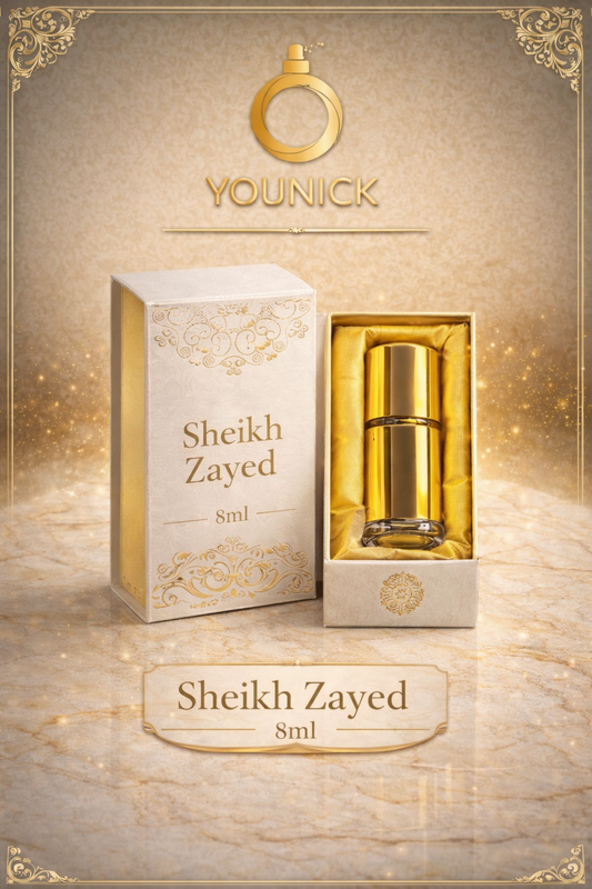 Sheikh Zayed Premium Attar 8ml Roll-On by YOUNICK – Luxury Oud, Amber & Musk Long-Lasting Concentrated Perfume Oil