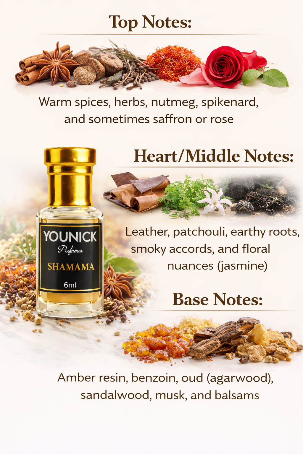 YOUNICK Shamama Attar | Traditional & Premium Royal Warm Spicy Attar | Alcohol-Free Long Lasting Perfume Oil