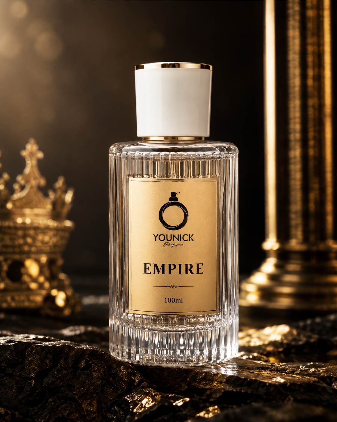 YOUNICK Empire Eau de Parfum-100ml | Premium Long-Lasting Luxury Perfume for Men | Rich Saffron, Oudh & Amber Fragrance
