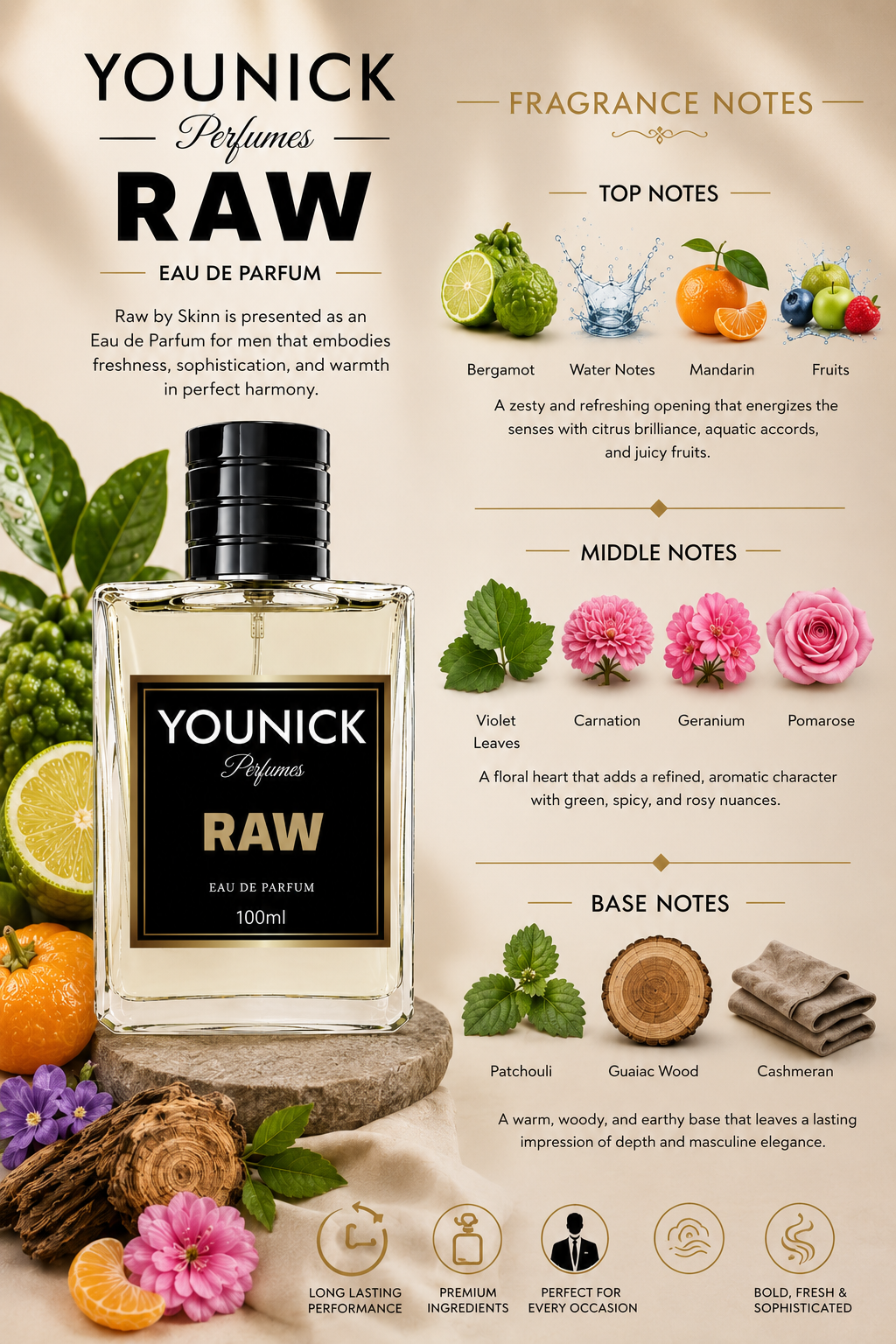 RAW Perfume by YOUNICK | Eau de Parfum | Inspired by Titan Skinn Raw
