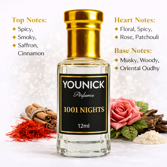 YOUNICK 1001 Nights Attar | Premium Arabian Oud Attar | Long Lasting Alcohol-Free Perfume Oil