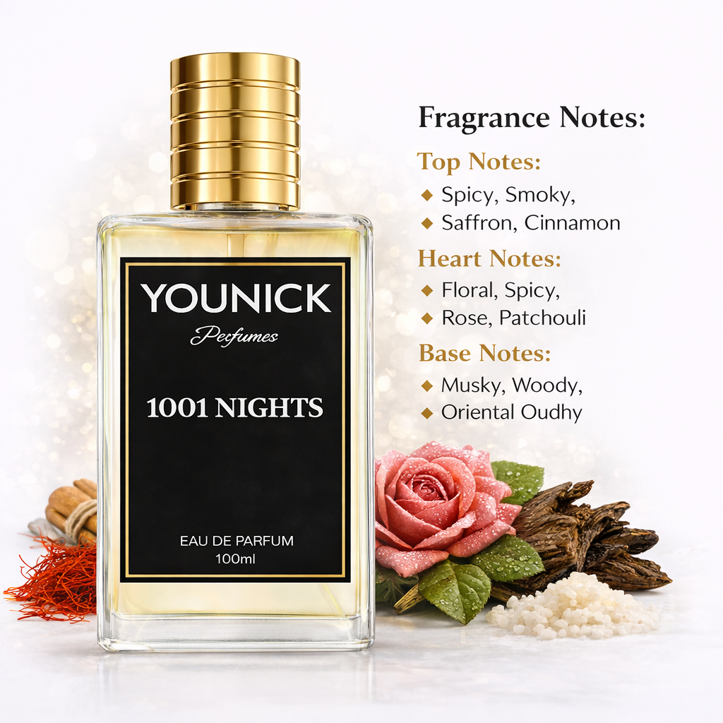 1001 Nights by YOUNICK Eau De Parfum  | Inspired by 1001 Nights by Ajmal | Spicy Smoky Oud Perfume for Men & Women