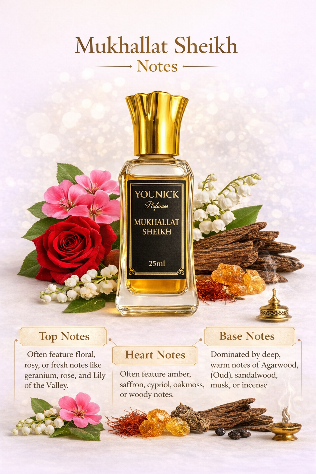 Mukhallat Sheikh Attar by YOUNICK | Premium Floral Oud Blend