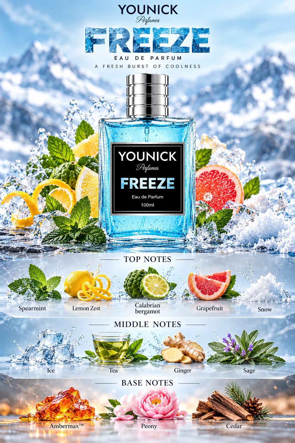 YOUNICK FREEZE Eau de Parfum 50/100ml | Inspired by Riffs Freeze
