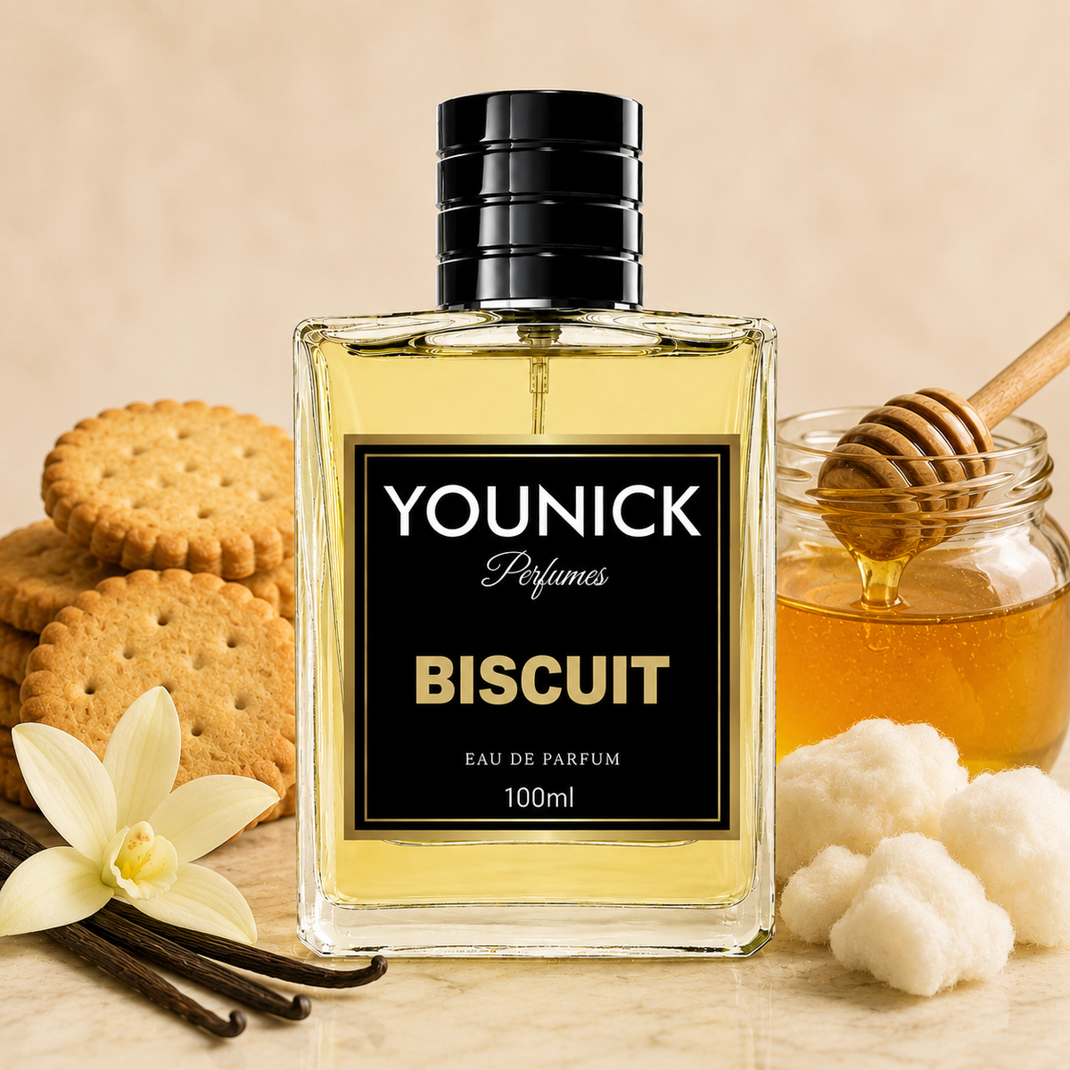 YOUNICK Biscuit Eau De Parfum – 50ml / 100ml | Sweet, Warm & Musky Gourmand Scent
