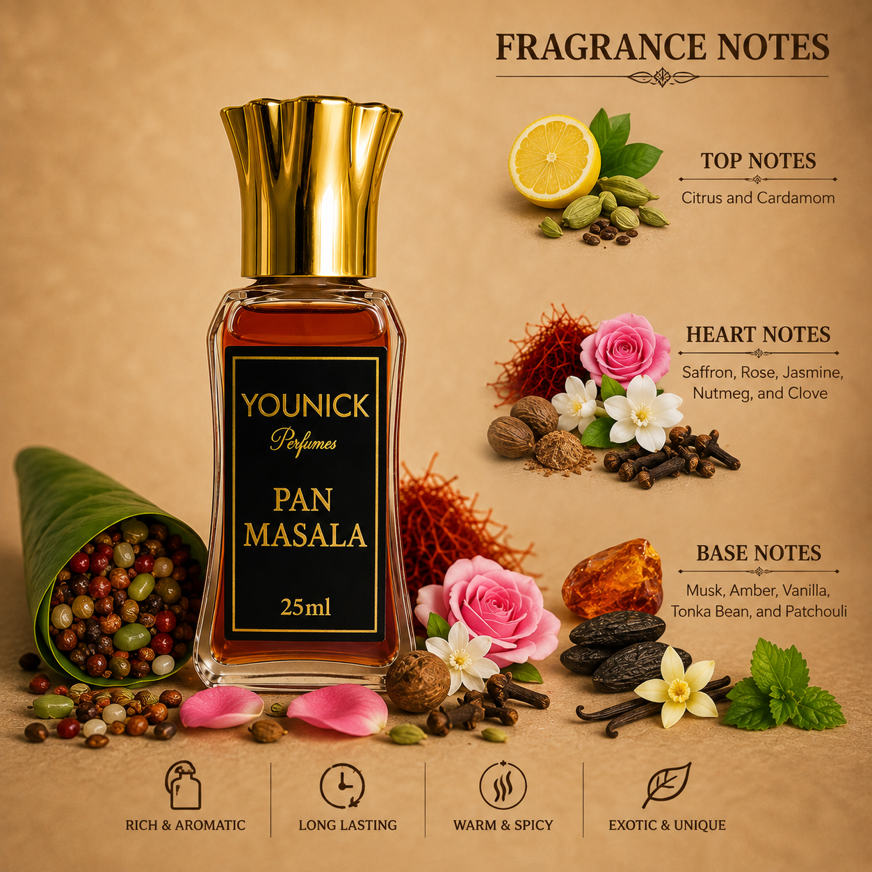 Pan Masala Attar by YOUNICK | Premium Long Lasting Non-Alcoholic Perfume Oil Roll-On