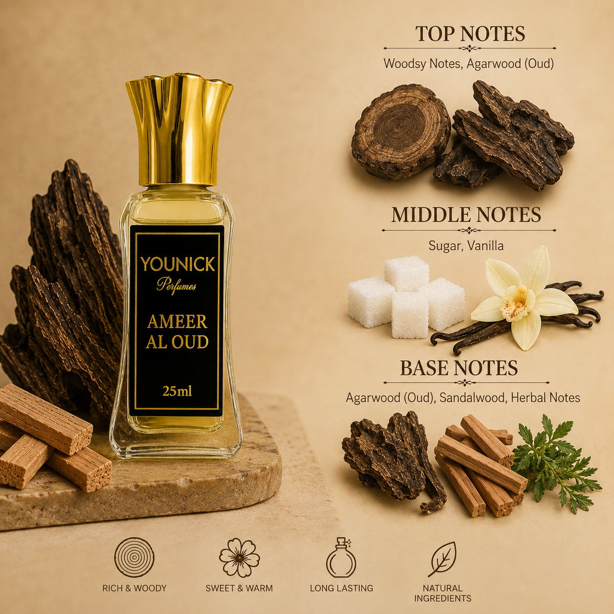 AMEER AL OUD Attar by YOUNICK Concentrated • Sweet • Woody Oud Attar