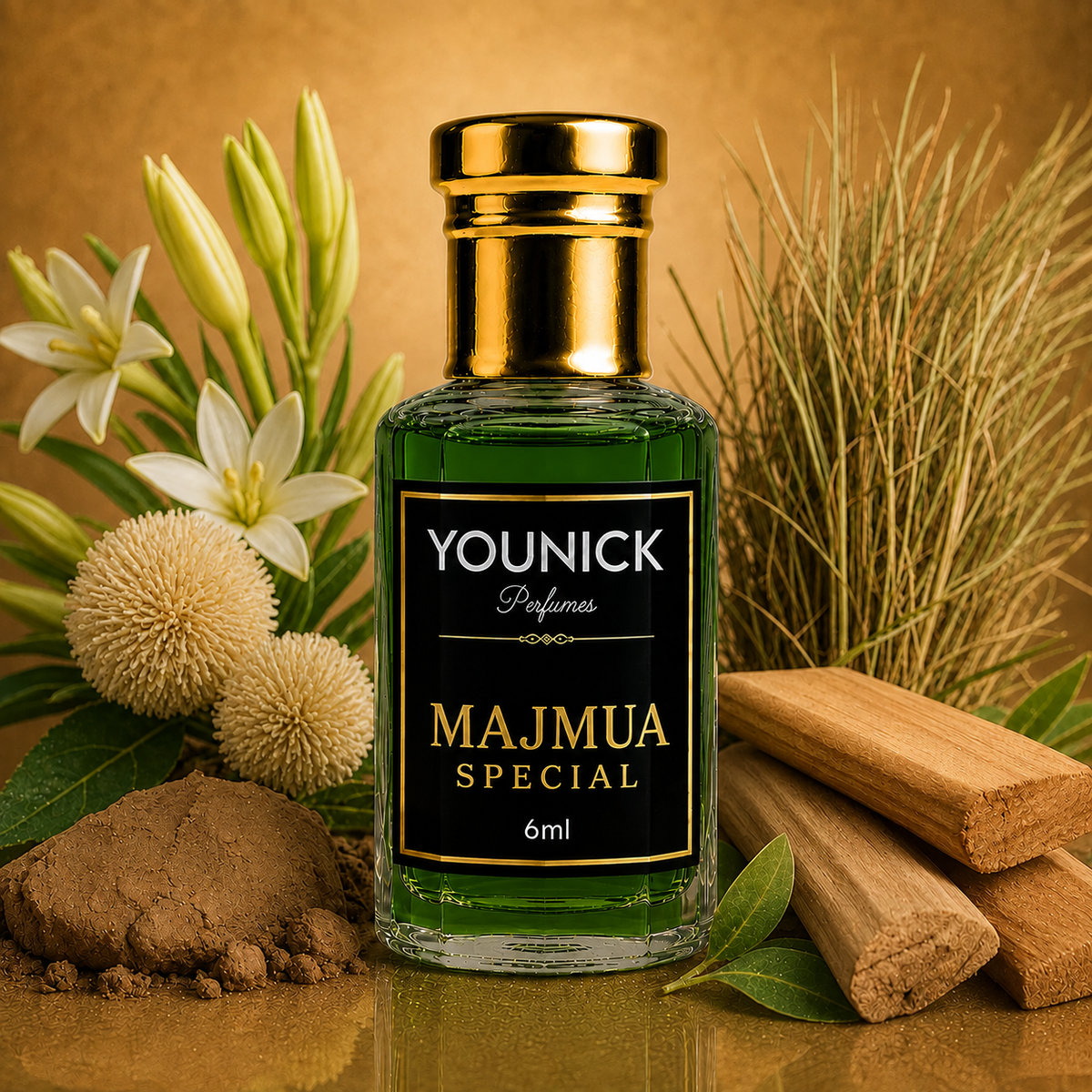 YOUNICK Majmua Attar – Traditional Green Herbal & Earthy Fragrance | Long-Lasting Attar