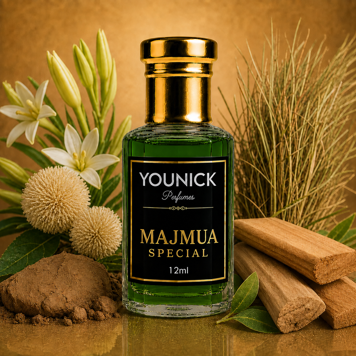 YOUNICK Majmua Attar – Traditional Green Herbal & Earthy Fragrance | Long-Lasting Attar