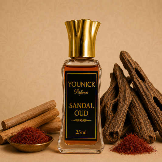 YOUNICK Sandal Oud Attar – Premium Woody Oud & Sandalwood Perfume Oil | Long Lasting Unisex Itr | 6ml / 12ml / 25ml