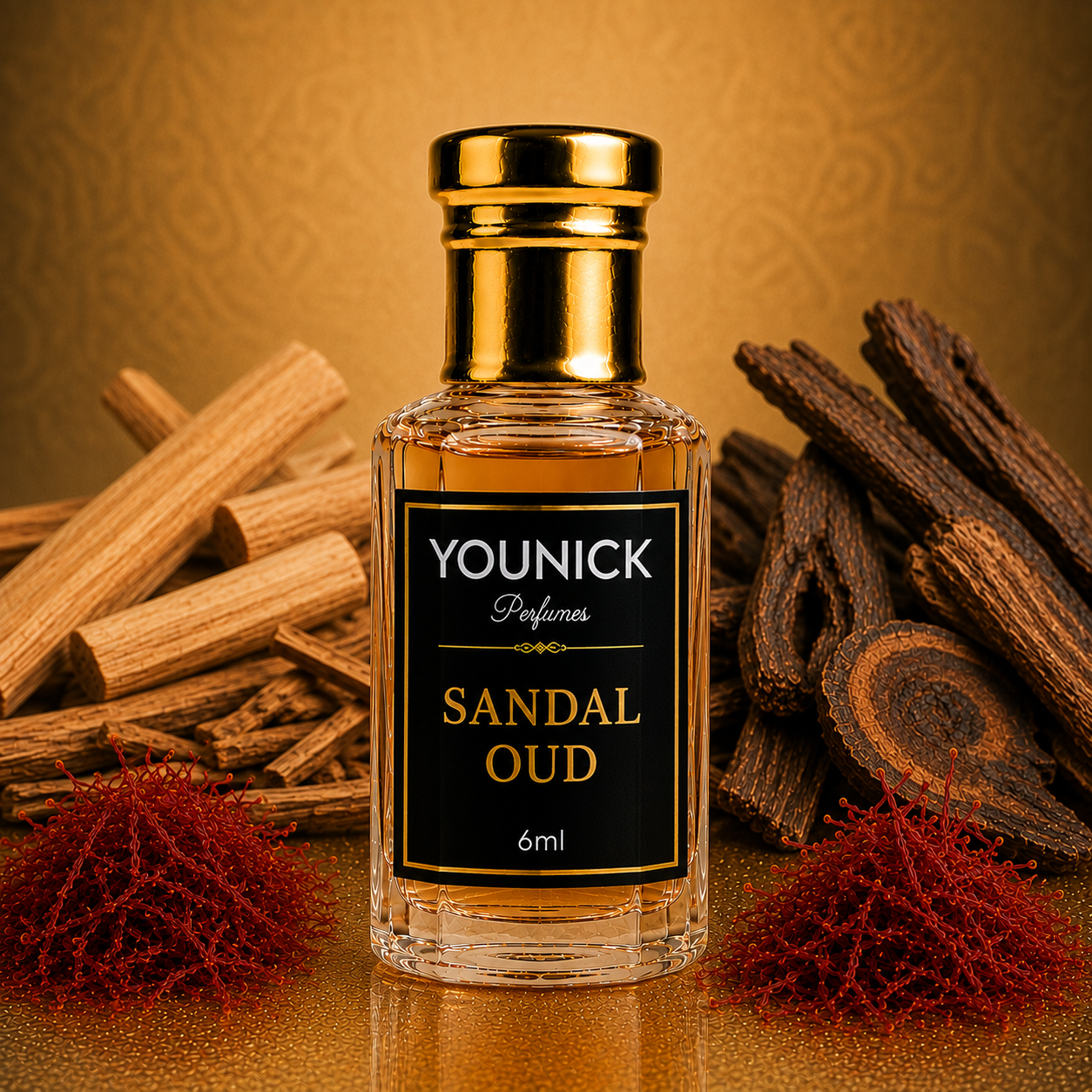YOUNICK Sandal Oud Attar – Premium Woody Oud & Sandalwood Perfume Oil | Long Lasting Unisex Itr | 6ml / 12ml / 25ml
