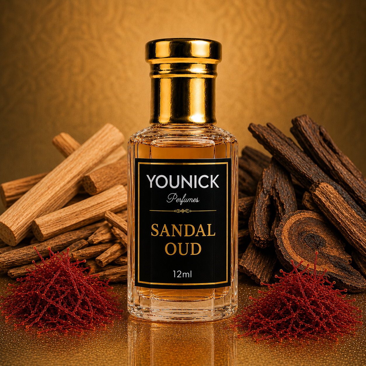 YOUNICK Sandal Oud Attar – Premium Woody Oud & Sandalwood Perfume Oil | Long Lasting Unisex Itr | 6ml / 12ml / 25ml
