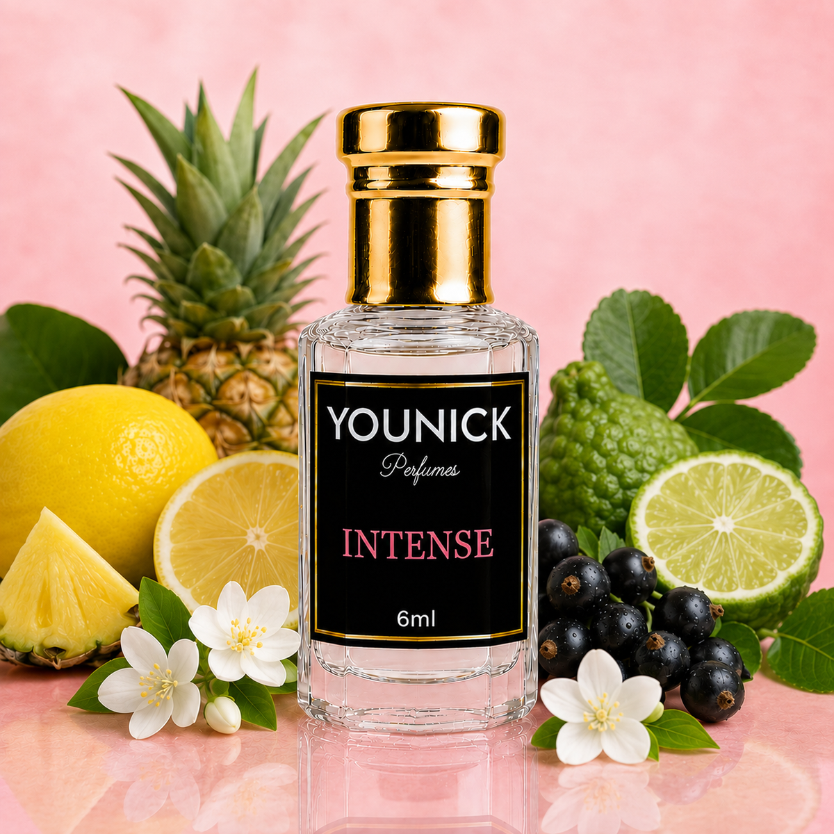 YOUNICK Intense Attar Perfume Oil – Premium Long-Lasting Fragrance | Lemon, Pineapple, Bergamot, Black Currant, Jasmine & Musk