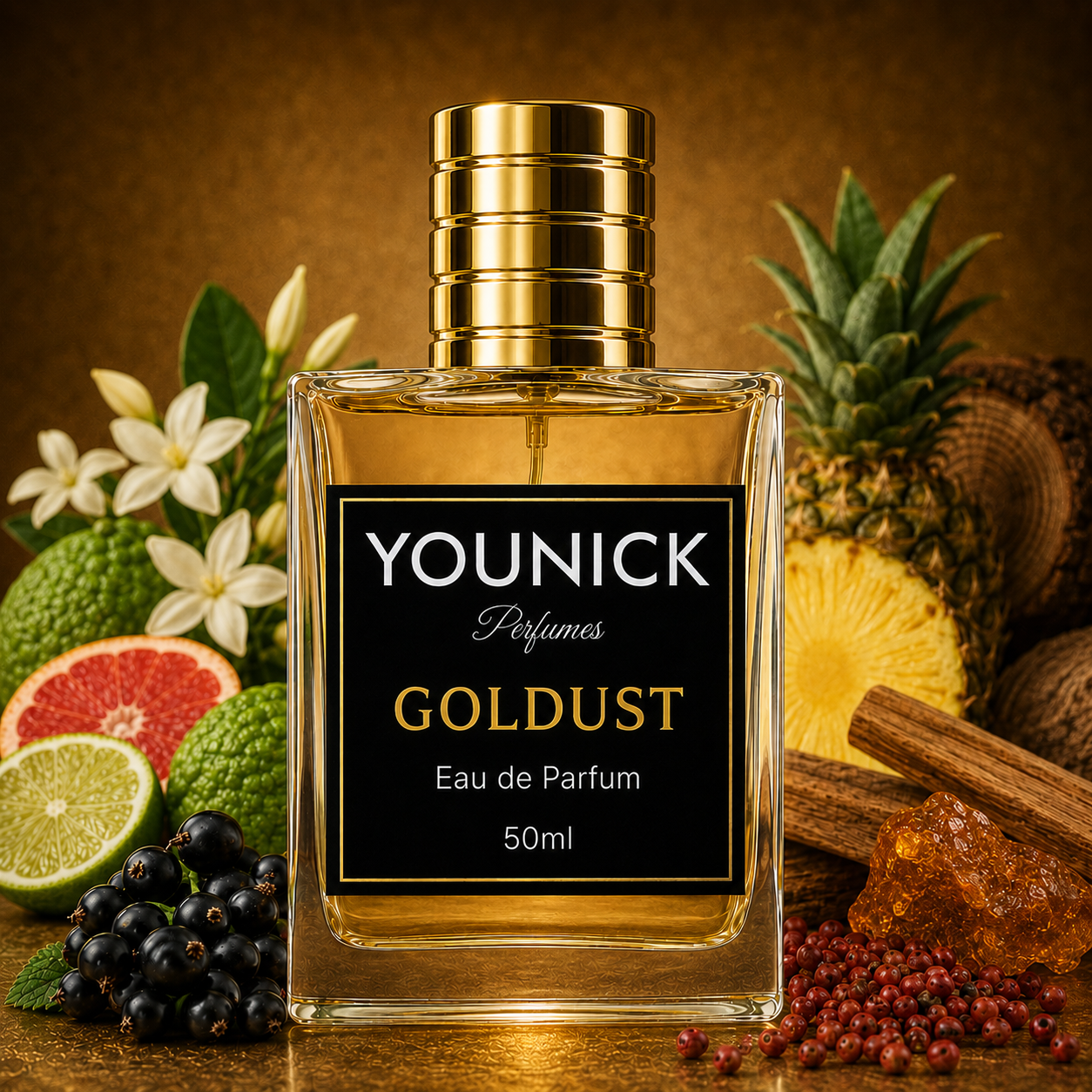 YOUNICK Goldust Eau De Parfum – Premium Long-Lasting Luxury Fragrance | 50ml / 100ml