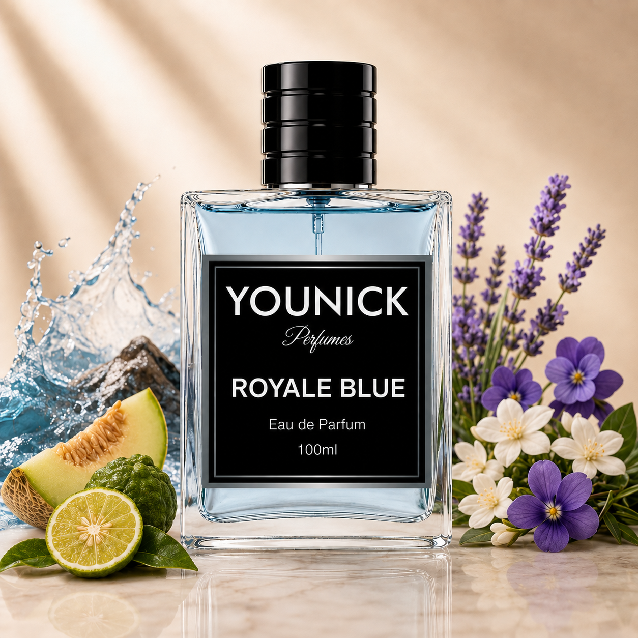 YOUNICK Royale Blue Eau de Parfum – Fresh Aquatic, Citrus & Floral Fragrance | Inspired by Royale Blue by Rasasi