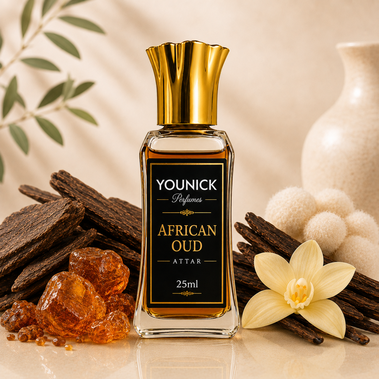 YOUNICK African Oud Premium Attar | Long Lasting Luxury Non-Alcoholic Perfume Oil | Rich Oud, Amber, Musk & Vanilla | Unisex