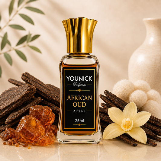 YOUNICK African Oud Premium Attar | Long Lasting Luxury Non-Alcoholic Perfume Oil | Rich Oud, Amber, Musk & Vanilla | Unisex