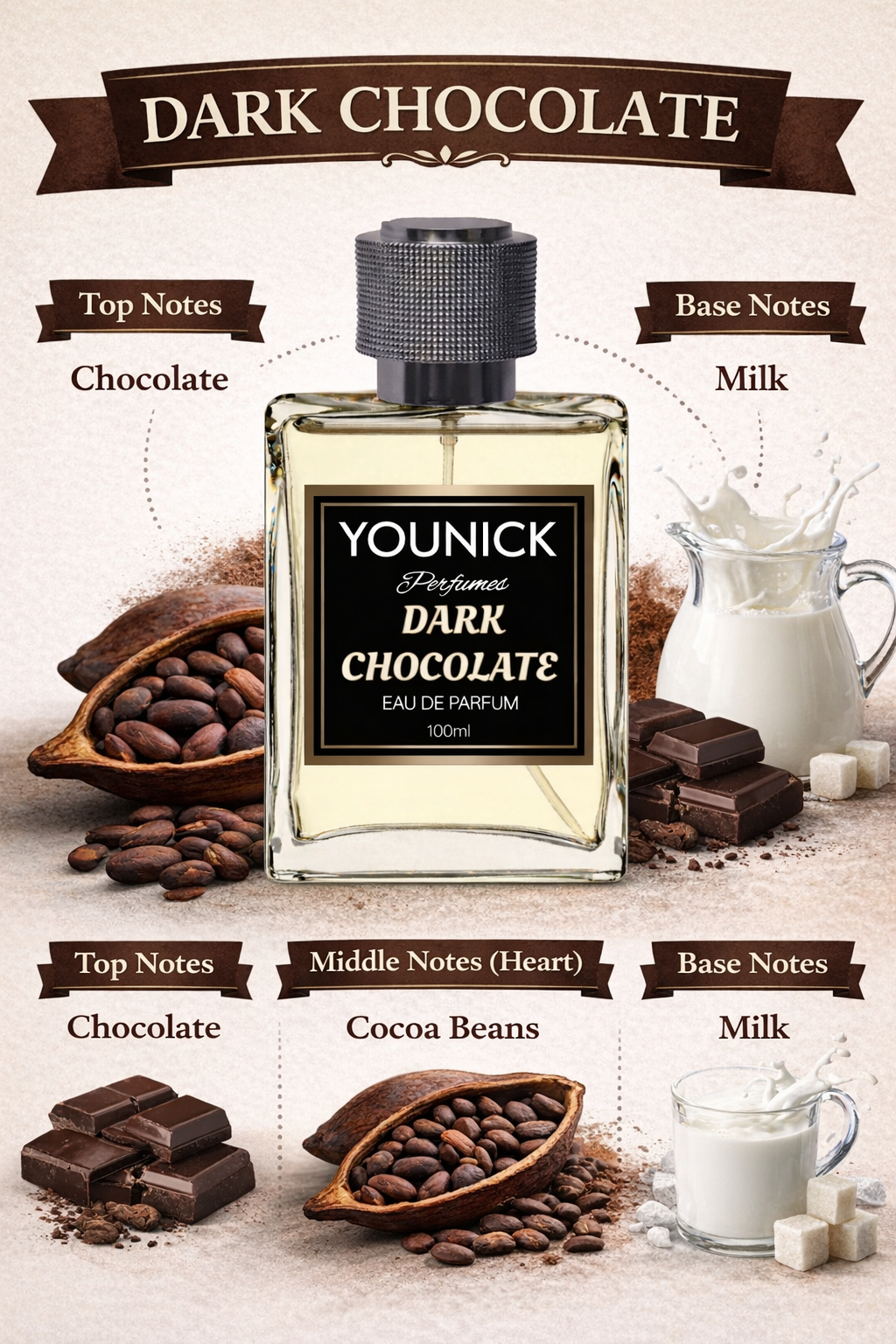 Dark Chocolate 50ml Perfume Eau de Parfum by Younick
