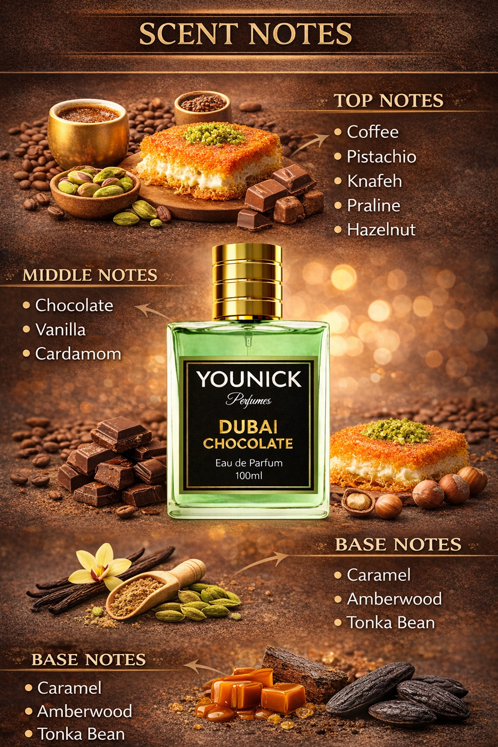 Dubai Chocolate by YOUNICK Eau De Parfum – Luxury Dessert-Inspired Fragrance