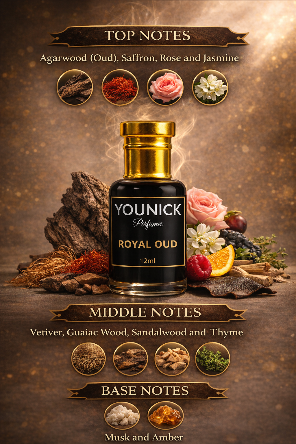 Royal Oud by YOUNICK | Premium Oud Attar | Deep, Dark & Luxurious